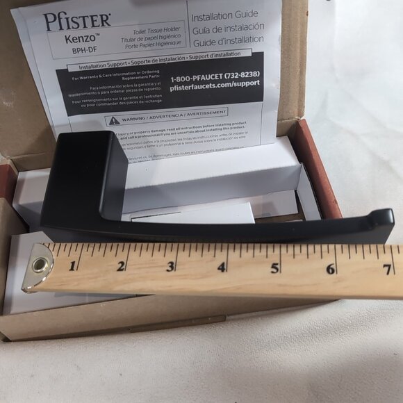 Pfister Kenzo Toilet Tissue Holder Matte Black BPH-DF Metal Paper BPH-DF1B NEW - Picture 6 of 10
